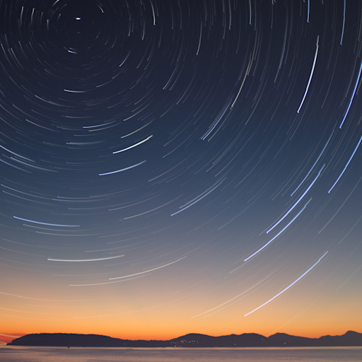 Star trails: Smooth gradient and low light